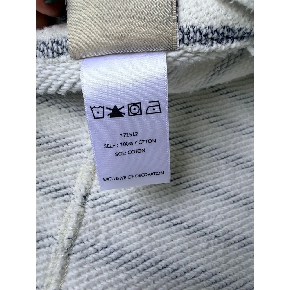 Dolan Jacket Womens M White Blue Left Coast Striped Sailor Coastal Nautical - Picture 7 of 8